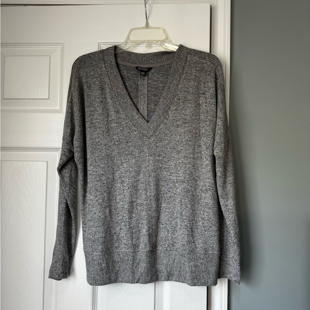Buffalo David Bitton Gray Ribbed Knit Sweater